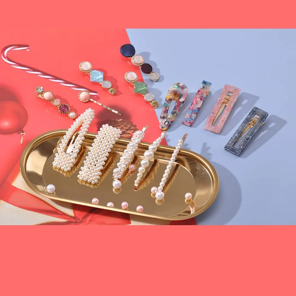 28 PCS Pearl Hair Clips Large Hair Clips Pins Barrette Ties Hairpins for Woman Fashion Lady Girls Headwear Sweet Hair Accessories (pearl and acrylic hair clips)