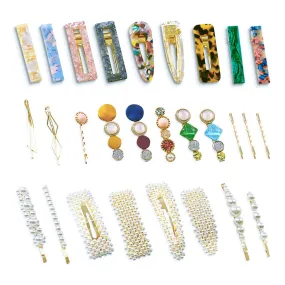 28 PCS Pearl Hair Clips Large Hair Clips Pins Barrette Ties Hairpins for Woman Fashion Lady Girls Headwear Sweet Hair Accessories (pearl and acrylic hair clips)