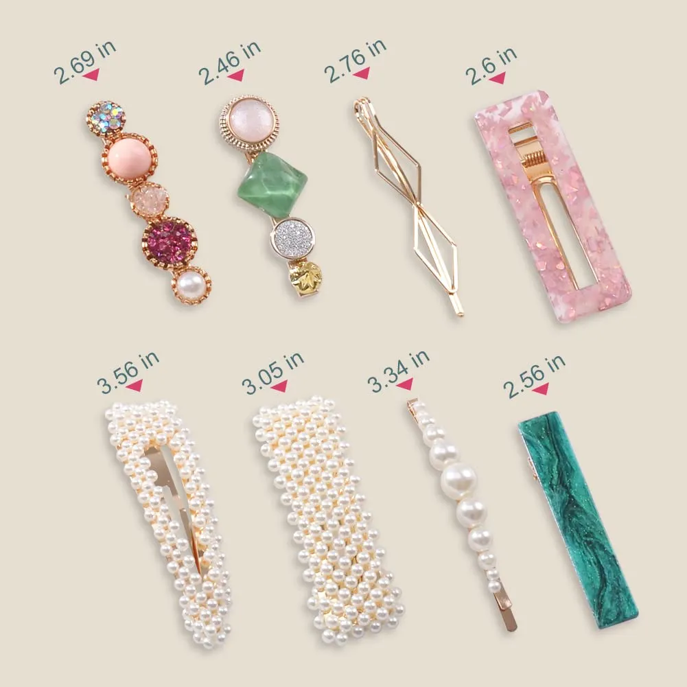 28 PCS Pearl Hair Clips Large Hair Clips Pins Barrette Ties Hairpins for Woman Fashion Lady Girls Headwear Sweet Hair Accessories (pearl and acrylic hair clips)
