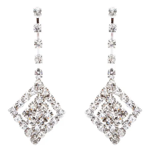Bridal Wedding Jewelry Crystal Rhinestone Gorgeous Design Necklace J572 Silver