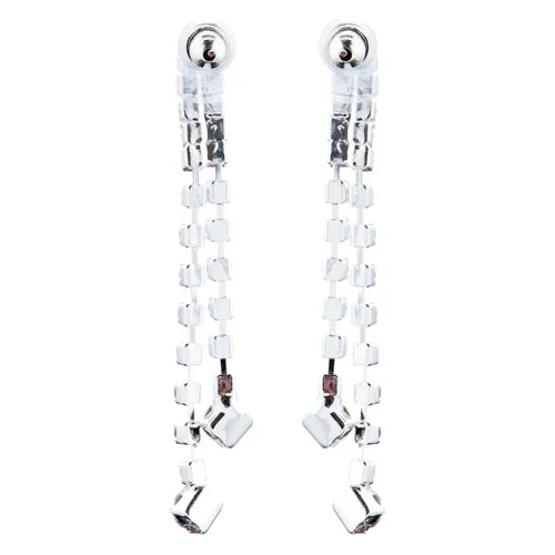 Bridal Wedding Jewelry Crystal Rhinestone Simple Linear Drop Earrings E1028 SV