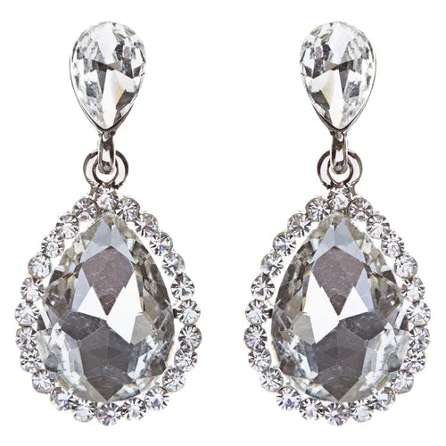 Bridal Wedding Jewelry Set Crystal Rhinestone Gorgeous Bib Design Necklace J584