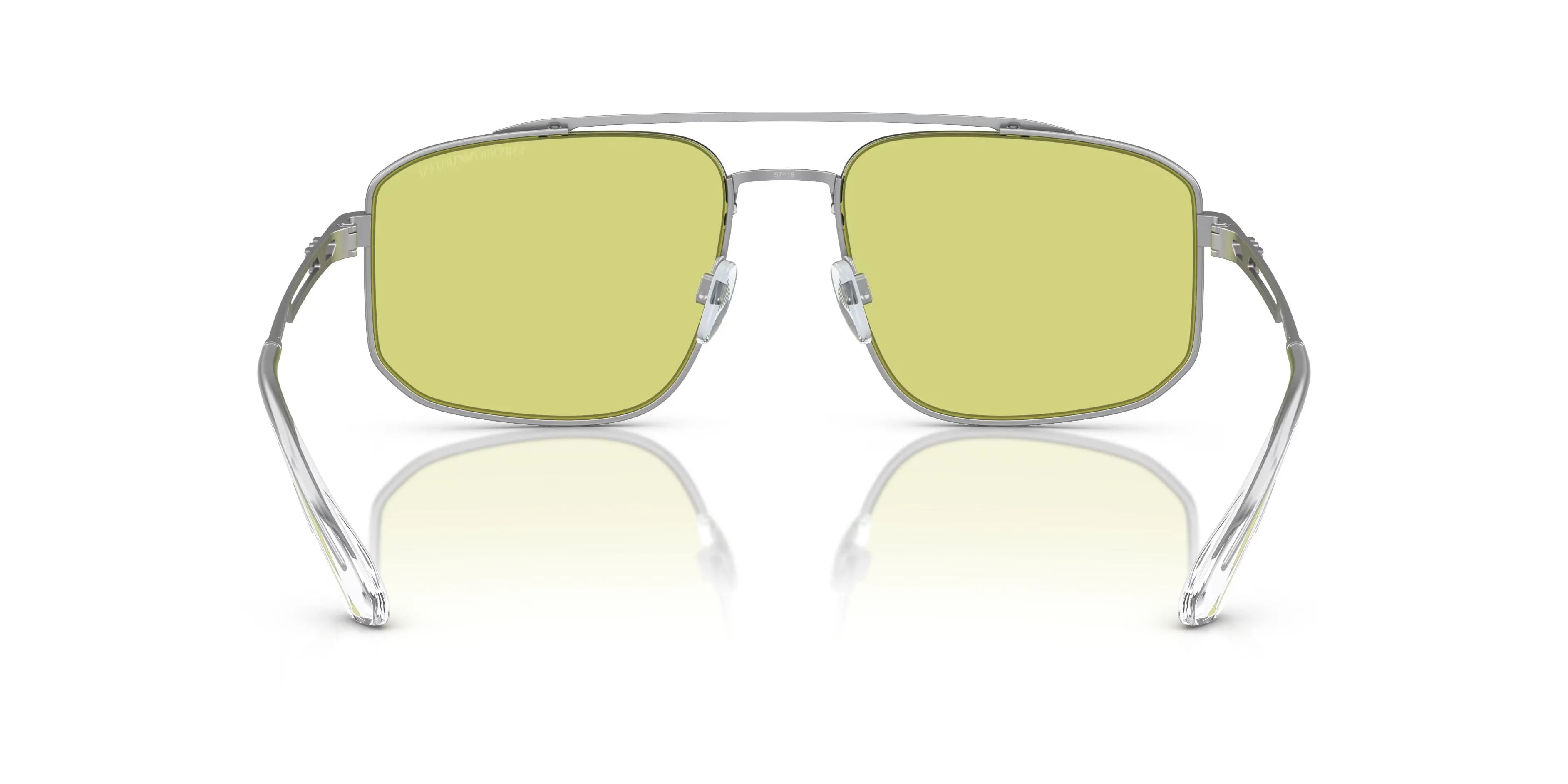 Emporio Armani 0EA2139 3045/2 Matte Silver Aviator Sunglasses