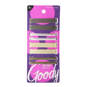 Goody Womens Hair Barrettes - 8 Count, Assorted Metallic Colors - Slideproof and Lock in Place - Suitable for All Hair Types - Pain-Free Hair Accessories for Women and Girls - All Day Comfort