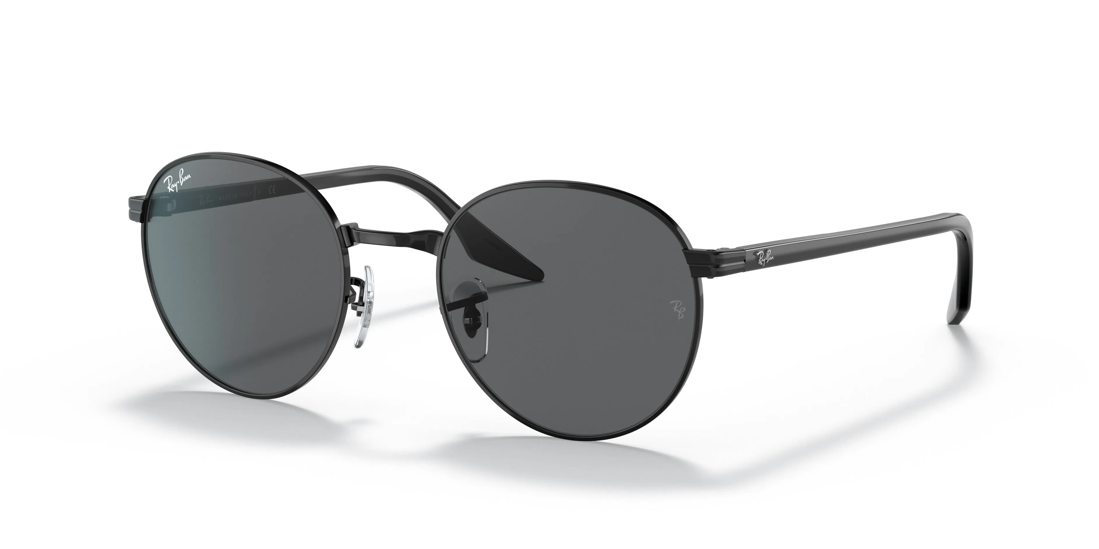 Ray-Ban 0RB3691 002/B1 Round Black Sunglasses