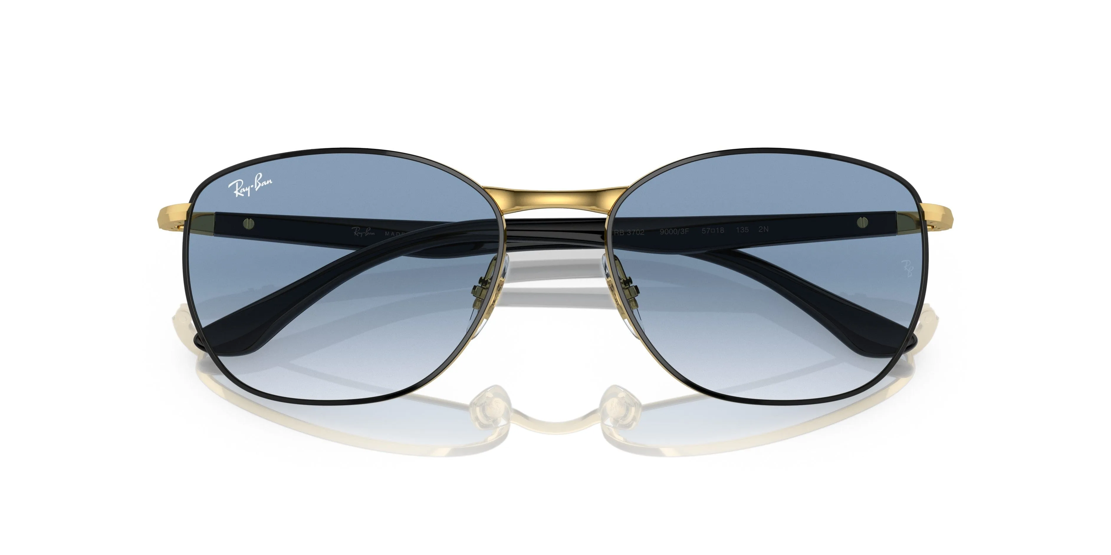 Ray-Ban 0RB3702 90003F Oval  
Black on gold Sunglasses
