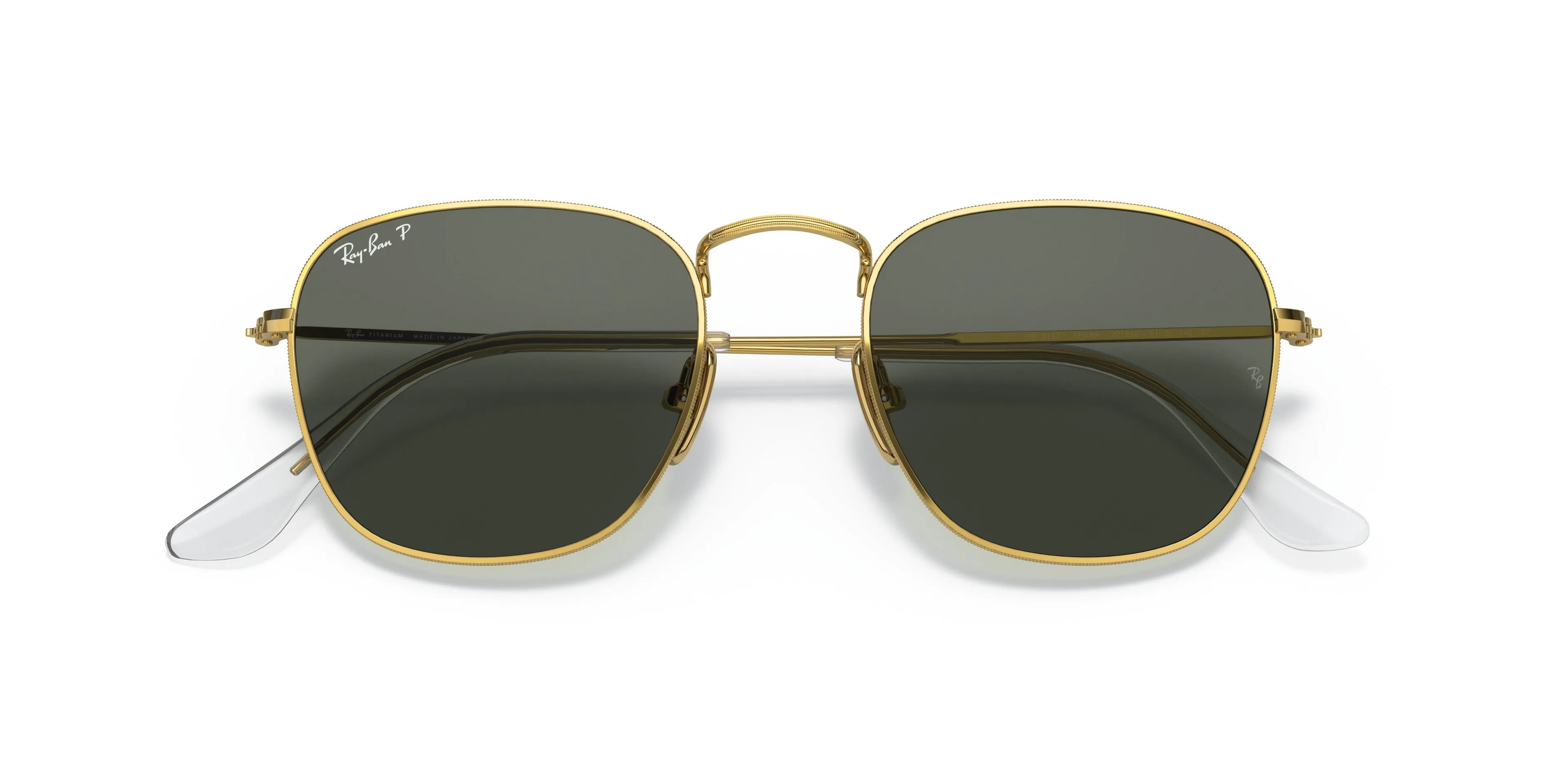 Ray-Ban 0RB8157 921658 Frank Square Gold TitaniumPolarized Sunglasses