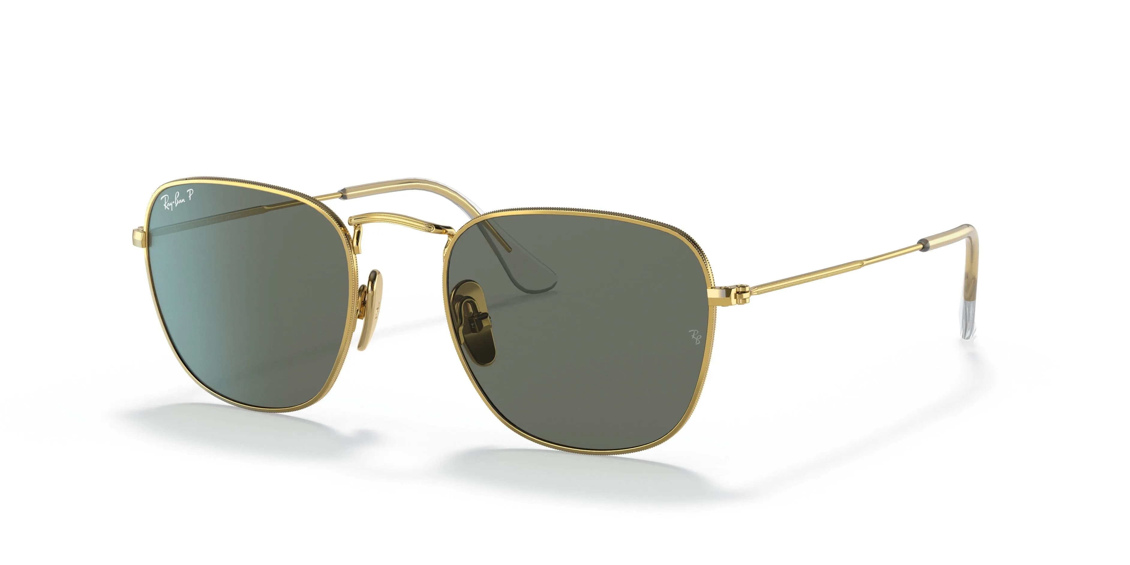 Ray-Ban 0RB8157 921658 Frank Square Gold TitaniumPolarized Sunglasses