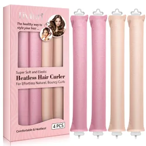 Tivlon Velvet Fabric Heatless Curling Set-Flexi Rods with Hook-Heatless Curling Rod Headband for All Hair Types- Comfortable & Heatless